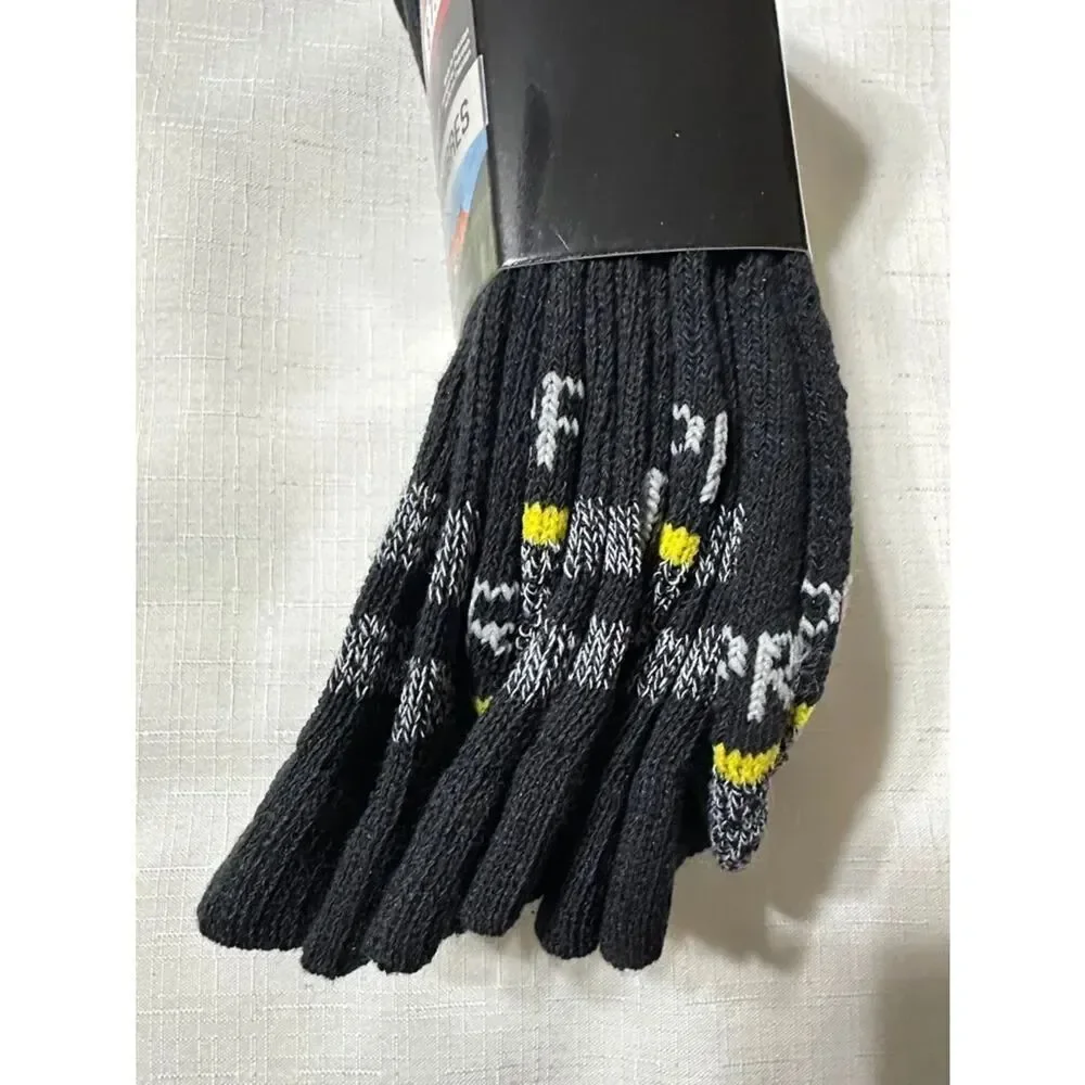 WEARPROOF Black Heather White Yellow Stripe Cotton Blend Work Socks 3 pack